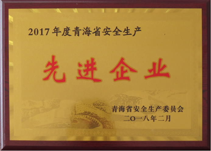 物產(chǎn)工投榮獲2017年度“青海省安全生產(chǎn)先進(jìn)企業(yè)”榮譽(yù)稱(chēng)號(hào)